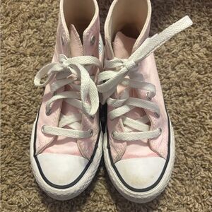 Converse Light Pink High-Top Canvas Sneakers with White Accents